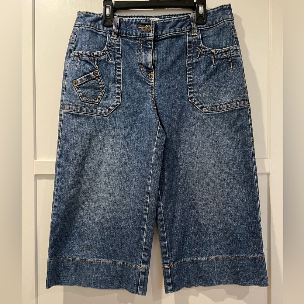 Ann Taylor Loft Women’s Denim Goucho Jeans capris Coulotts 4